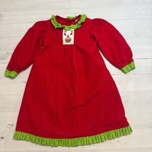 Beaux Et Belles New Orleans girls holiday Christmas  dress red green size 4
